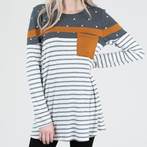 Polka Dot/Stripe Long Sleeve
